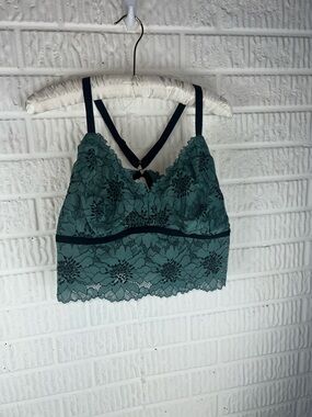 Aerie Lace Bralette in Teal Green